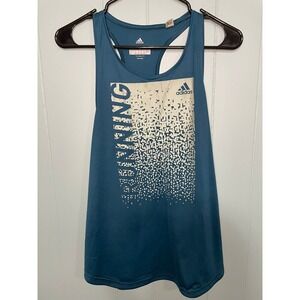 Adidas‎ Women's Running Tank Top Climalite Blue Racerback Athletic, Size Small